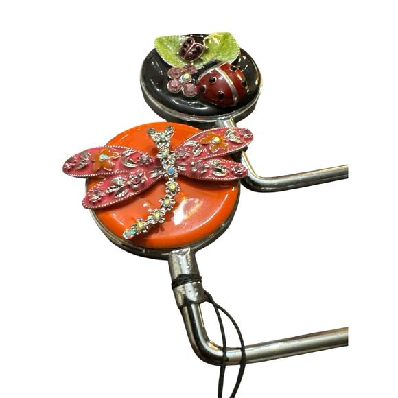 SPRING STREET PURSE HOOKS SET OF 2 DRAGONFLY & LADYBUG HANDBAG HANGERS - Picture 3 of 4
